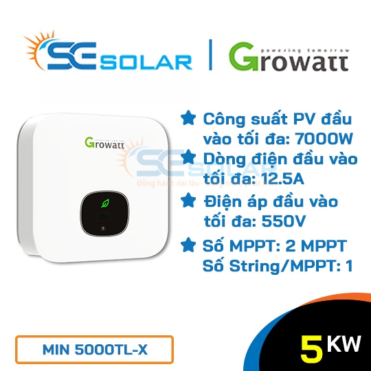 Inverter điện mặt trời 5KW - GROWATT MIN 5000TL-X