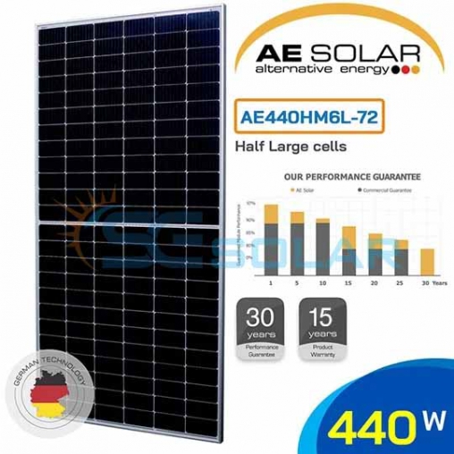 Tấm Pin năng lượng mặt trời AE-Solar 440W Half Large cells