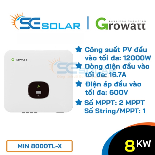Inverter điện mặt trời 8KW - GROWATT MIN 8000TL-X