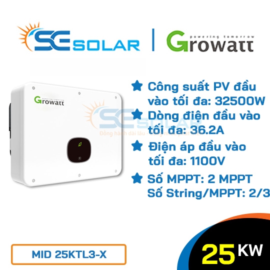 Inverter điện mặt trời 25KW - GROWATT MID 25KTL3-X