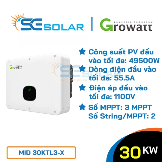 Inverter điện mặt trời 30KW - GROWATT MID 30KTL3-X