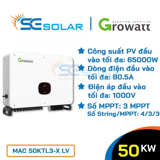 Inverter điện mặt trời 50KW - GROWATT 50KTL3-X LV 