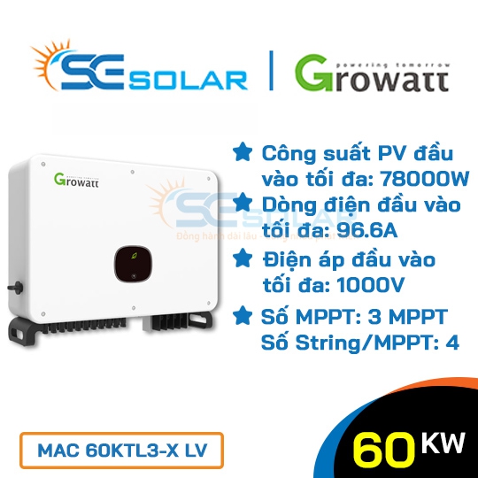 Inverter điện mặt trời 60KW - GROWATT 60KTL3-X LV 