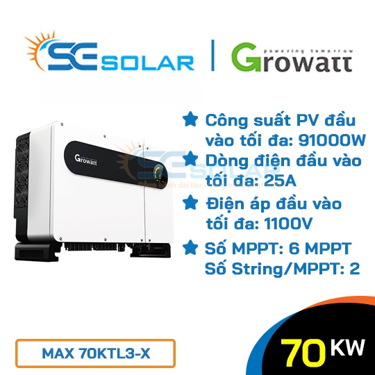 Inverter điện mặt trời 70KW - GROWATT 70KTL3 LV 