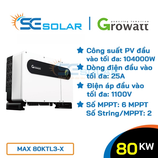 Inverter điện mặt trời 80KW - GROWATT 80KTL3 LV 