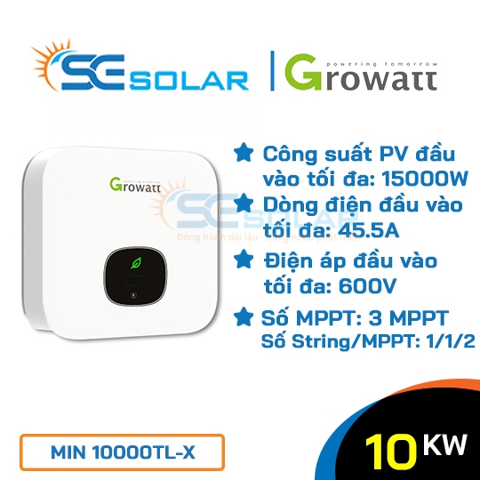 Inverter điện mặt trời 10KW - GROWATT MIN 10000TL-X
