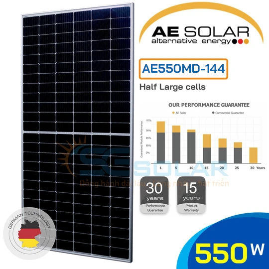 Tấm Pin năng lượng mặt trời AE-Solar 550W Aurora